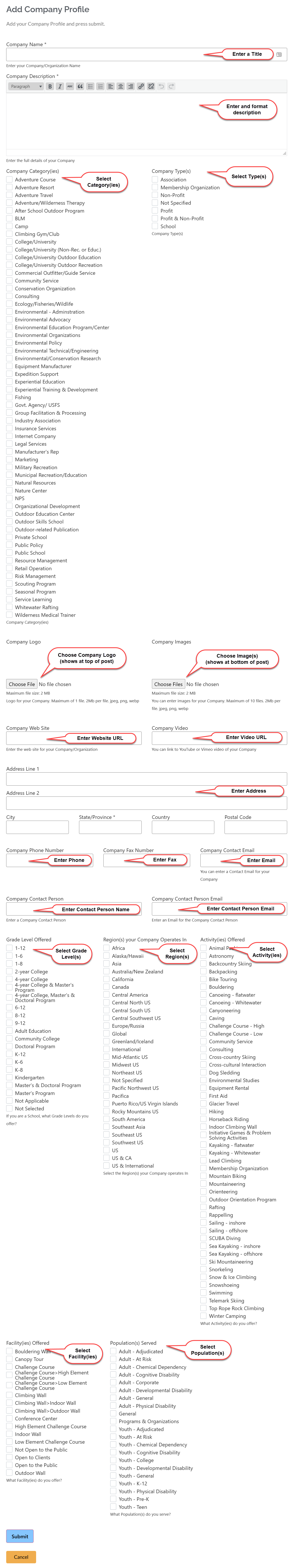 Add Company Profile Form