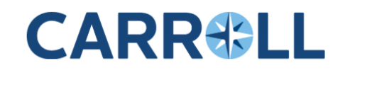 Carroll logo with a blue compass rose inside the O.